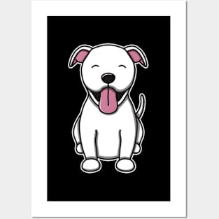 White Pitbull Posters and Art